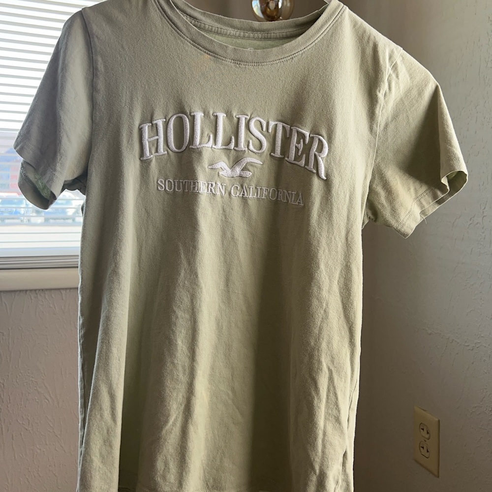 Hollister Green Embroidered Shirt - S